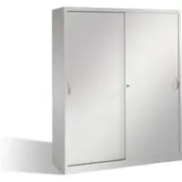 C+P Aktenschrank Acurado mit Schiebetüren, 2 x 5 Ordnerhöhen, H1950xB1600xT500mm Weißaluminium
