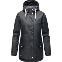 NAVAHOO Damen Regen Jacke Parka Wasserdicht Gefüttert Funktionsjacke Ocean Heart Blau Gr. 42 - XL