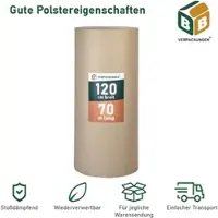 BB-Verpackungen 2 x Rollenwellpappe (1,2 x 70 m) Wellkarton Füllmaterial Polster Schutz Rollwellpappe