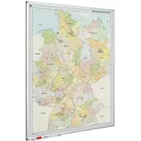Proregal Magnetisches Whiteboard Landkarte PLZ Deutschland | HxBxT 120x90cm | mit Befestigungsmaterial & Stiftablage | Sublimationsstahl