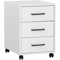 Proregal Möbelpartner Rollcontainer Jellyfish | HxBxT 57x40x50cm (Höhe mit Rollen) | 3 Schubladen | Weiß | Schreibtischcontainer Büroschrank von