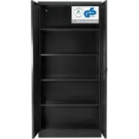 Proregal Stahlschrank BEE mit 9 lackierten Fachböden | HxBxT 195x92x42cm | Anthrazit-Anthrazit | Werkstattschrank Werkzeugschrank Aktenschrank