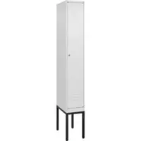 C+P Spind Classic PLUS, Gestell, 1 Abteil, 2120x300x500mm, 9016/9016 Verschluss Zylinderschloss 3 Garderobenhaken