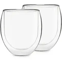 Feelino Teeglas Ice 2-er-Set 400 ml spülmaschinenfest hochwertiges Borosilikatglas Transparent