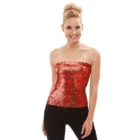 Buttinette Pailletten-Bandeautop, rot