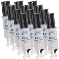 AGT Epoxy 2-Komponenten-Kleber, hohe Belastbarkeit: 23 N/mm2, 12er-Pack