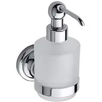 BRILLANTBAD BETRO CHROM Seifenspender Messing Glas Chrom 75x150x120 mm, 200 ml für Bad & Küche >> zum Bohren