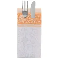 Sovie HORECA Besteckserviette Lara in terrakotta aus Linclass Airlaid 40 x 40 cm, 100 Stück - Ornamente Floral