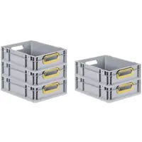 Proregal Spar Set 5x Eurobox Nextgen Color HxBxT 12 x 30 x 40 cm 11 Liter Griffe Gelb Offen Glatter Boden Eurobehälter Transportbox