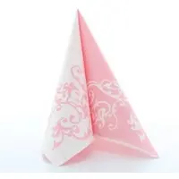 Mank Serviette Airlaid Pomp in Rosa-Weiß, 40 x 40 cm, 50 Stück - Taufe Hochzeit