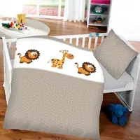 Bestgoodies Kinder Betten-Set inkl. Bettwäsche 100x135cm / 40x60cm - Löwe & Giraffe