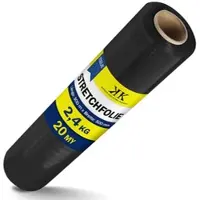 KK Verpackungen Stretchfolie 20 my 50 cm x 300m schwarz 24 Rollen
