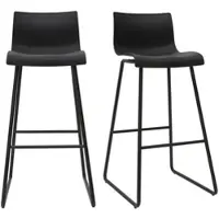 Miliboo Design-Barhocker Schwarz 76 cm (2er-Set) ONA