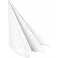 VEPATIM 100x Servietten Airlaid 40x40cm 1/4 -Falz mit Rosenmuster weiß