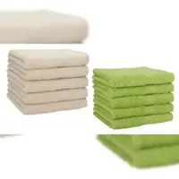 Betz 10 Stück Gästehandtücher PREMIUM 100% Baumwolle Gästetuch Set 30x50 cm sand und avocadogrün