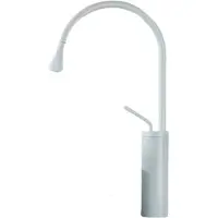 KLARWERK Lydia | Hotel Gastro Weiß Badarmatur | Edelstahl Wasserhahn für hohe Waschbecken | Mischbatterie 2 Anschlüsse | Hochdruck Badezimmer