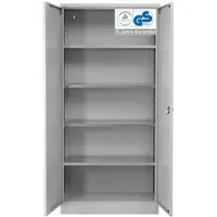 Proregal Stahlschrank BEE mit 9 lackierten Fachböden | HxBxT 195x92x60cm | Grau-Grau | Werkstattschrank Werkzeugschrank Aktenschrank Universalschrank