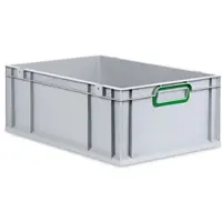 Proregal Eurobox NextGen Color | HxBxT 22x40x60cm | 44 Liter | Griffe grün geschlossen | Verstärkter Boden | Eurobehälter