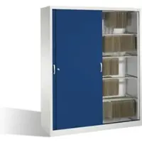 C+P Schiebetürenschrank Acurado, H1950xB1600xT500mm, Front Enzianblau, Korpus Lichtgrau (2150-60)