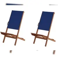 Erst-Holz Blauer Strandstuhl Partystuhl Wikingerstuhl Schwedenstuhl Anglerstuhl wählbares Set XXL V-10-364Doppelpack