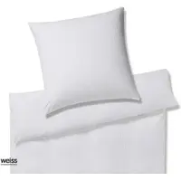 Elegante Bettwäsche Solid Stripe - 155x220 cm + 40x80 cmweiss