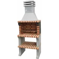 MAESTRO FERRETERO MF - Grillkamin Modell Liz XL (Grau, Orange - 76 x 58 x 210 cm) REF: 3412/3 - Für den Außenbereich