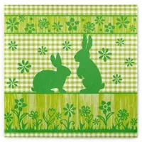 Sovie HORECA Serviette Joni Rabbits in Grün aus Linclass Airlaid 40 x 40 cm, 50 Stück - Ostern