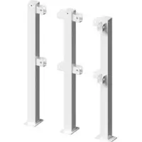 SCHAKE Standpfosten zum Aufdübeln Stahlrohr 70 x 70 mm Endpfosten für Ober- und Knieholm + Bodenplatte 100 x 150 mm