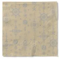 Sovie HORECA Weihnachtsserviette Brigitte in Sand-Silber aus Tissue 33 x 33 cm, 3-lagig, 100 Stück