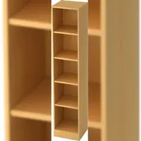 Bümö office Regal Buche, Standregal Holz - Aktenregal für Ordner & Bücher, Bücherregal 40 cm schmal, 5 OH Regal Wand, Büroregal, Holzregal,