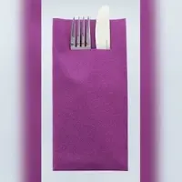 Mank Besteckservietten Airlaid Aubergine, 40 x 40 cm, 75 Stück - Bestecktaschen