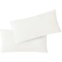 EXKLUSIV HEIMTEXTIL Kissenbezug Hülle Doppelpack mit Reißverschluss 40 x 60 cm Jersey Weiss