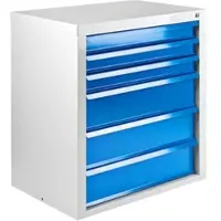 Proregal Schubladenschrank Kobra mit 6 Schubladen HxBxT 75 x 70 x 43,5 cm Lichtgrau Lichtblau