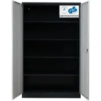 Proregal Stahlschrank BEE mit 6 lackierten Fachböden | HxBxT 195x92x60cm | Anthrazit-Grau | Werkstattschrank Werkzeugschrank Aktenschrank