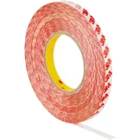 3M Doppelseitiges Klebeband mit Polyester-Träger GPT-020F, Transparent, 15 mm x 50 m, 0,202 mm