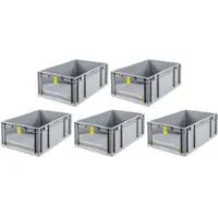 Proregal SparSet 5x Eurobox NextGen Insight Cover HxBxT 22 x 40 x 60 44 Liter Hoch/Gelb Eurobehälter Transportbox