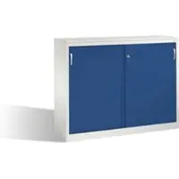C+P Sideboard mit Schiebetüren Acurado, H1200xB1600xT500mm, Front Enzianblau, Korpus Lichtgrau