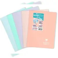 Clairefontaine 5x Koverbook Blush Spiralbuch A4, 80 Bl 90g, französische Lineatur Seyés, zweifarbiger Einband aus opakem PP - Sortiert 376481C