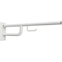 BRILLANTBAD BELP Stützklappgriff mit Toilettenpapierhalter Eisen Weiß 100x250x760 mm, 120 kg Traglast für Bad & WC >> zum Bohren