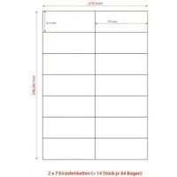 VEPATIM 1400x Etiketten Labels selbstklebend weiß 105 x 42.3mm auf DIN A4