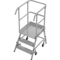 Krause STABILO PodestLeiter fahrbar, einseitig begehbar, 3 Stufen, Arbeitshöhe 2,75 m