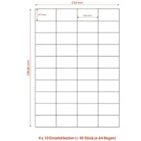 VEPATIM 4000x Etiketten Labels selbstklebend weiß 52.5 x 29.7mm auf DIN A4