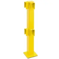 Proregal Standpfosten für Rammschutz-Geländer XL-Line | Ecke | HxBxT 100x20x20cm | Feuerverzinkter & kunststoffbeschichteter Stahl | Gelb