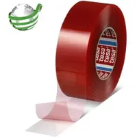 TESA tesafix 51966 Doppelseitiges Klebeband mit Polyester-Träge, Transparent, 50 mm x 50 m, 0,20 mm