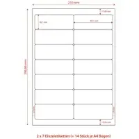VEPATIM 1400x Etiketten Labels selbstklebend weiß 99.1 x 38.1mm auf DIN A4