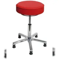 Proregal Drehhocker Indianapolis High | Sitzhöhe 54-72cm | Ø 53cm | Tragfähigkeit 110kg | Kunstleder-Sitz | Aluminium-Fußkreuz mit Gleiter | Feuerrot