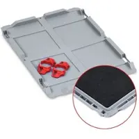 Proregal 10x Auflagedeckel Set Eurobox NextGen mit Schaumstoff und 4 rote Schiebeschnappverschlüsse | BxT 40x60cm | Eurobehälter