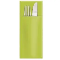 VEPATIM 250x Servietten Bestecktaschen Premium 32 x 40 cm Airlaid gelbgrün