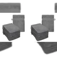 Betz 20 Stück Waschhandschuhe Waschlappen PREMIUM Größe 16x21 cm 100% Baumwolle Farbe anthrazit