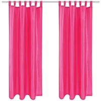 Arsvita 2er Pack Gardine Blickdicht Alessia mit Schlaufen 140x145cm pink